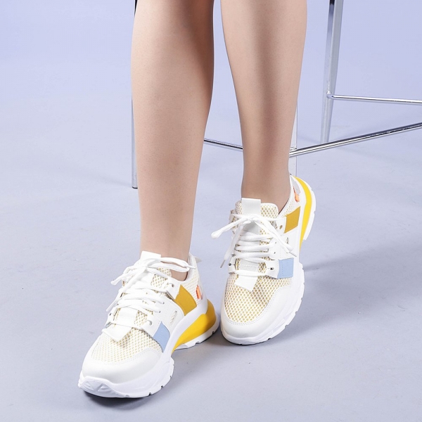 Γυναικεία αθλητικά παπούτσια Addie κίτρινα, 3 - Kalapod.gr